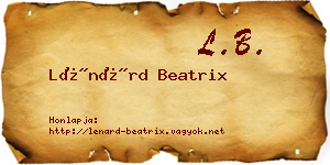 Lénárd Beatrix névjegykártya